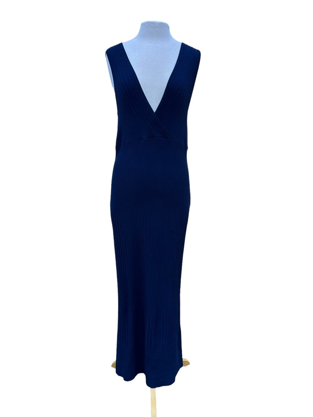 Shape FX Figure Flattering Seamless Fitted Navy Blue Maxi Sweater Dress Size XL